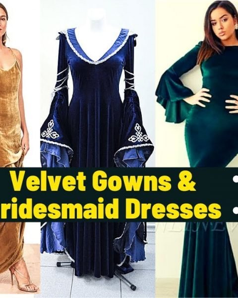 Long Velvet Gowns Designs for Wedding , Party Wear